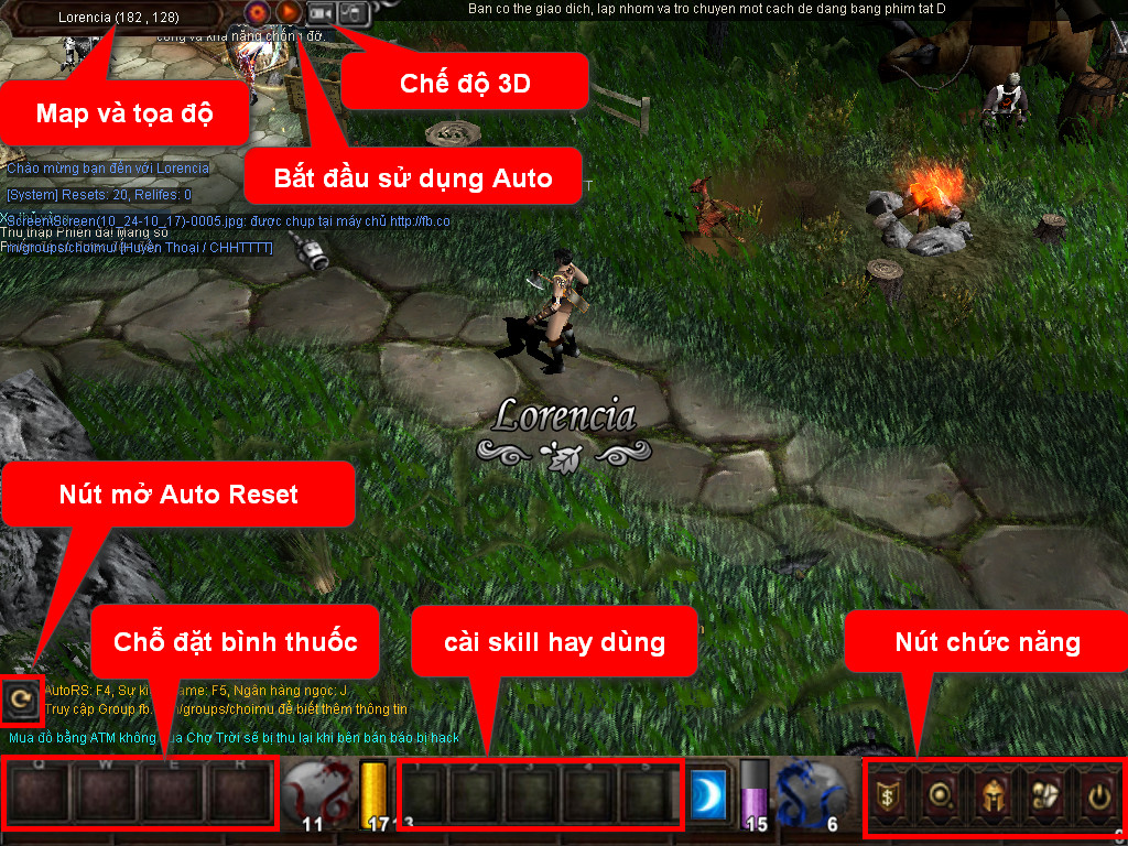 Chức năng chính của Game MU Cửu Long